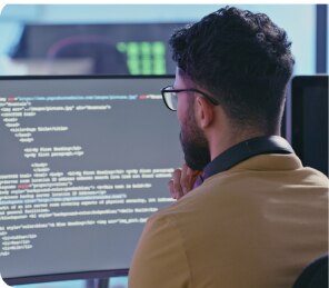 man coding